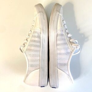 KEDS Womens White Low-Top Lace-Up Sneakers with mesh size 8